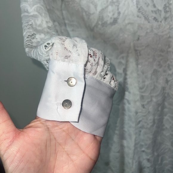 NWT Bebe Boho Wide Leg Lace Jumpsuit Sz 8 - Picture 7 of 10